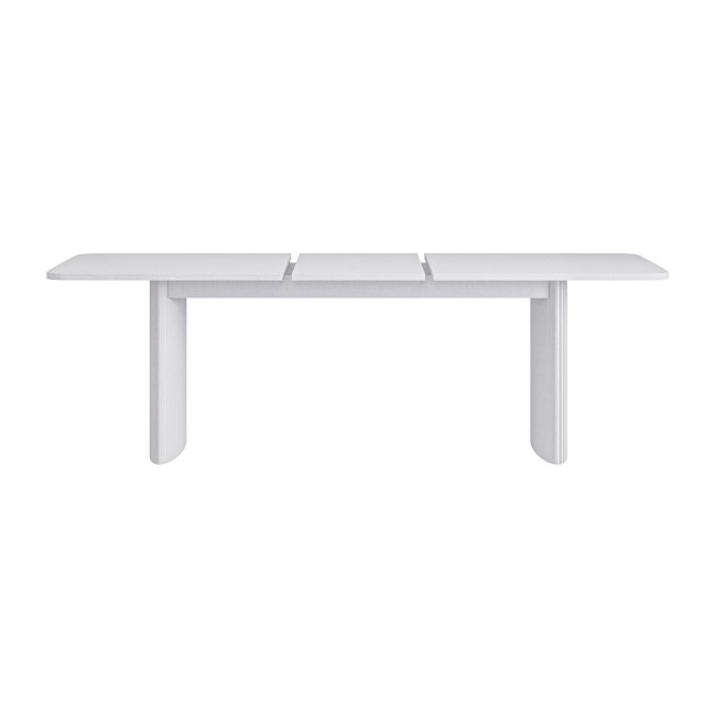 Large White Wooden Extendable Dining Table - Seats 6 - 8 - Jarel