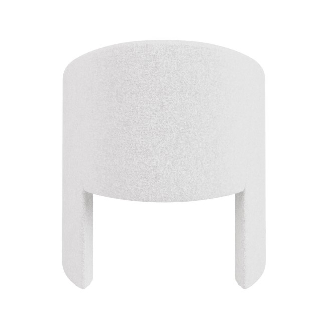 Set of 4 Upholstered White Boucle Curved Tub Dining Chairs - Kelsey