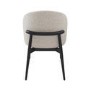 Set of 4 Cream and Black Upholstered Curved Dining Chairs with Wooden Exposed Back - Kori