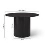 Round Black Oak Pedestal Dining Table - 120cm - Seats 4 - Jarel