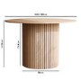 Round Light Oak Dining Table Set with 4 Upholstered Mink Velvet Curved- Seats 4 - Jarel