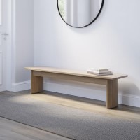 Large Light Oak Hallway Bench - Seats 3 - Jarel