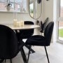 Set of 2 Black Velvet Dining Chairs with Black Legs - Jenna