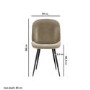 Set of 2 Mink Velvet Dining Chairs with Black Legs - Jenna