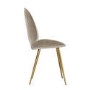 Set of 2 Mink Velvet Dining Chairs with Gold Legs- Jenna