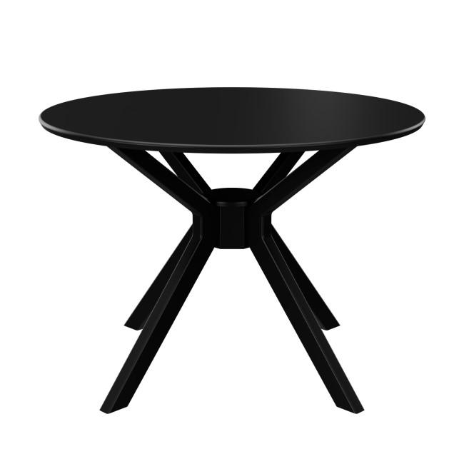 Small Round Black Wooden Dining Table - Seats 4 - Karie