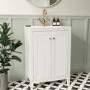 600mm White Freestanding Vanity Unit with Basin - Kinsley 