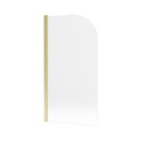 Brushed Brass Hinged Shower Bath Screen 1450 x 775mm - Taurus