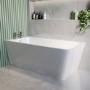 Freestanding Single Ended Left Hand Corner Shower Bath with Chrome Sliding Bath Screen 1500 x 740mm - Kona 
