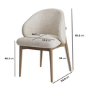 Set of 4 Beige Upholstered Curved Dining Chair with Solid Rustic Exposed Back - Kori