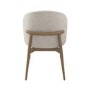 Beige Upholstered Curved Dining Chair With Solid Rustic Oak Exposed Back - Kori