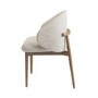 Beige Upholstered Curved Dining Chair With Solid Rustic Oak Exposed Back - Kori