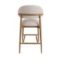 Beige Upholstered Curved Kitchen Stool With Solid Oak Exposed Back - Kori