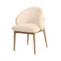 Cream Upholstered Curved Dining Chair with Limewash Solid Oak Exposed Back - Kori