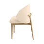 Cream Upholstered Curved Dining Chair with Limewash Solid Oak Exposed Back - Kori