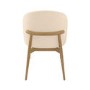 Cream Upholstered Curved Dining Chair with Limewash Solid Oak Exposed Back - Kori