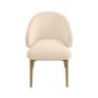 Cream Upholstered Curved Dining Chair with Limewash Solid Oak Exposed Back - Kori