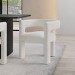 White Boucle Upholstered Curved Tub Dining Chair - Kirra