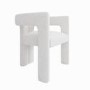 ALMOST PERFECT - White Boucle Upholstered Curved Tub Dining Chair - Kirra