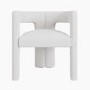 ALMOST PERFECT - White Boucle Upholstered Curved Tub Dining Chair - Kirra