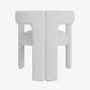 ALMOST PERFECT - White Boucle Upholstered Curved Tub Dining Chair - Kirra