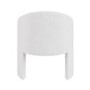 Set of 2 Upholstered White Boucle Curved Tub Dining Chairs - Kelsey