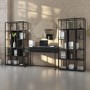 Matt Black Office Desk with Two Bookcase Set - Larsen