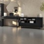 Matt Black Office Desk and Sideboard with Storage Set - Larsen