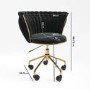 Matt Black Computer Desk with Drawer & Black Velvet Knotted Office Chair Set  - Larsen - Verity