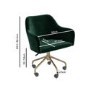 Black Wood & Green Velvet Office Desk and Chair Set - Larsen