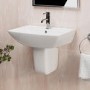 Close Coupled Toilet and Semi Pedestal Basin Bathroom Suite - Laurel