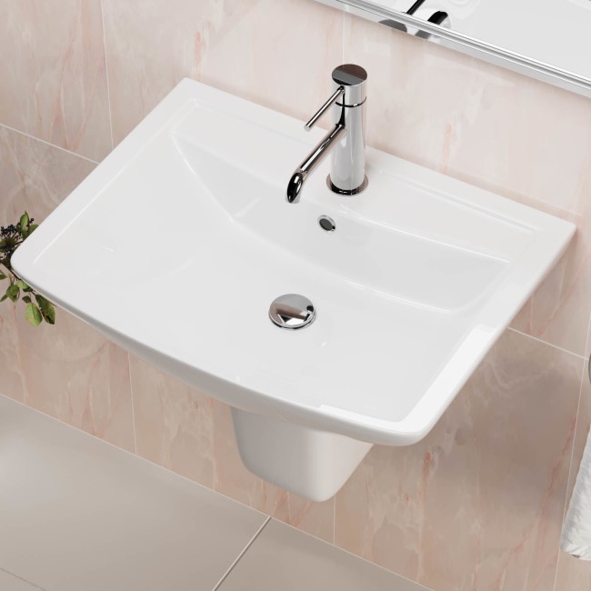 Modern Semi Pedestal Basin 556mm- Laurel