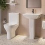 Close Coupled Toilet and Full Pedestal Basin Bathroom Suite - Laurel