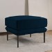 Small Navy Velvet Footstool - Lenny