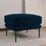 Small Navy Velvet Footstool - Lenny