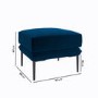 Small Navy Velvet Footstool - Lenny