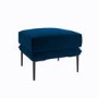 Small Navy Velvet Footstool - Lenny