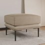 3 Seater Sofa and Armchair Set with Footstool in Beige Velvet - Lenny