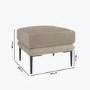 Small Beige Velvet Footstool - Lenny