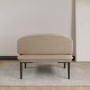 ONLY OPENED - Small Beige Velvet Footstool - Lenny