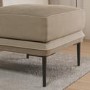 Small Beige Velvet Footstool - Lenny