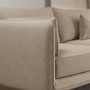 3 Seater Sofa and Armchair Set in Beige Velvet - Lenny