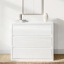 White Bedside Table and Chest of Drawers Set - Lexi