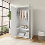 White Gloss Double Mirrored Wardrobe with Soft Close Doors - Lexi