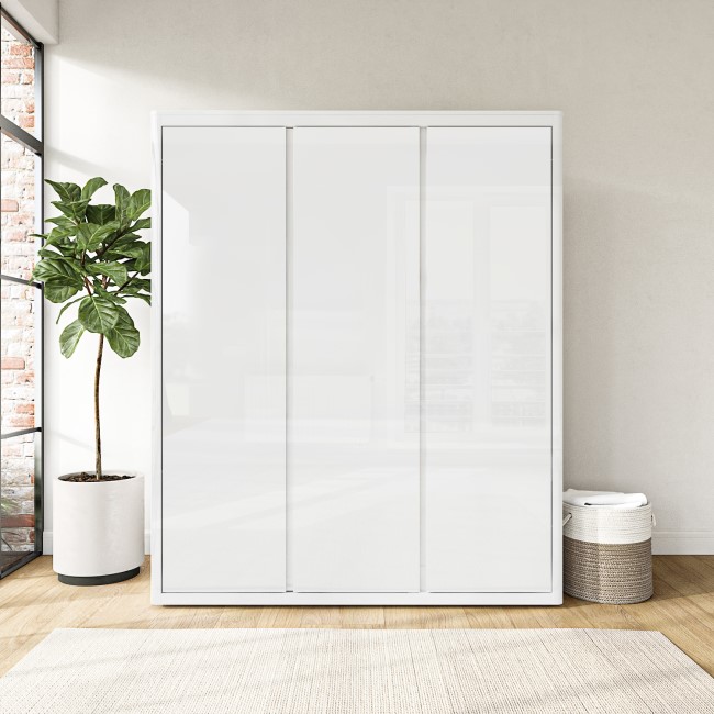 White Gloss 3 Door Wardrobe with Soft Close Doors - Lexi