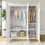 White Gloss 3 Door Wardrobe with Mirror and Soft Close Doors - Lexi