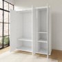 White Gloss 3 Door Wardrobe with Mirror and Soft Close Doors - Lexi