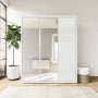 White Gloss 3 Door Wardrobe with Mirrors and Soft Close Doors - Lexi