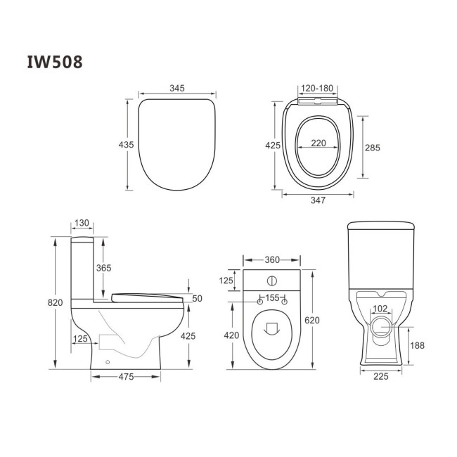 Modern Freestanding 1400mm Bath Suite with Toilet & Basin - Lisbon