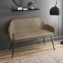 Large Beige Faux Leather Hallway Bench with Back - Seats 2 - Logan